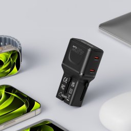 Mobile Origin 45W Travel Adapter, EU/US/UK/AU PW26, black