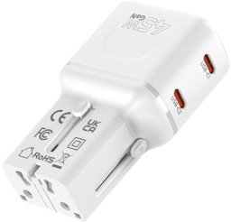 Mobile Origin 45W Travel Adapter, EU/US/UK/AU PW26, white