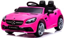 Mercedes SLC 300 różowy Piankowe Koła Eva, miękki fotelik Licencja Akumulator litowo-jonowy EDUKAMP