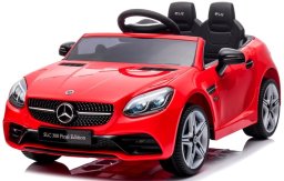 Mercedes SLC 300 czerwony Piankowe Koła Eva, miękki fotelik Licencja Akumulator litowo-jonowy EDUKAMP