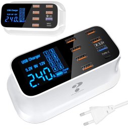Szybka ładowarka do telefonu 8 x usb qc 3.0 typ c