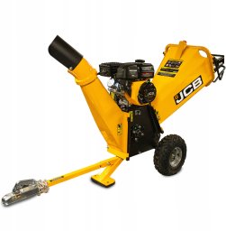 JCB Tools Rębak Spalinowy Do Ogrodu Gałęzi 100 mm 7.5 KM Rozdrabniacz Drewna Z Wyrzutnikiem 360 Koła Terenowe Zaczep Holowniczy