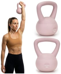 Kettlebell miękki 4kg kula odważnik hantla ciężar do ćwiczeń fitness, jasnoróżowy UNIWERSALNY