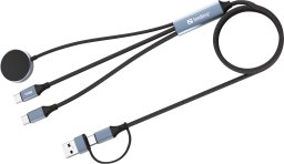 Kabel USB Sandberg 3in1 Travel Charge Cable 100 W 1.2 m USB A/USB C 2 x USB-C/MagSafe Czarny