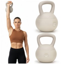 Kettlebell miękki 10 kg kula odważnik hantla ciężar do ćwiczeń fitness, beżowy UNIWERSALNY