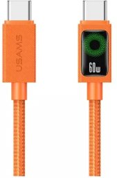 Kabel USB Usams SJ773 PD 60 W USB-C/USB-C 1.2 m Pomarańczowy (USA1424)