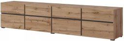 Szafka RTV CROSS 4K4S 225cm dąb wotan/czarna HELVETIA