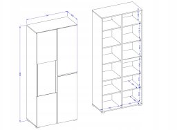 Witryna wysoka CROSS 3D 80cm zielona/czarna HELVETIA