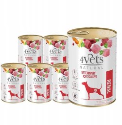 4Vets Mokra karma weterynaryjna dla psa z niewydolnością nerek Natural* Renal 6 x 400 g