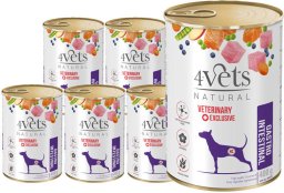 Mokra karma weterynaryjna dla psa z problemami gastrycznymi 4Vets Natural Gastro Intestinal 6 x 400 g