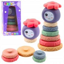 LeanToys Wieża z Miękkich Klocków Piramida Sensoryczna Kolorowa 8 el.