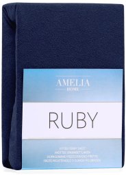 Prześcieradło frotte z gumką 240x220 indygo Ruby AmeliaHome