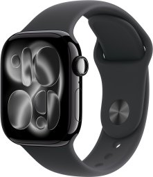 Apple Watch Series 11 GPS 42mm Jet Black Aluminium Case with Black Sport Band - M/L,Model A3331