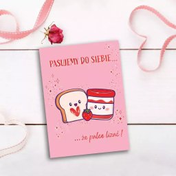Karnet B6 Walentynki - Tost z dżemem