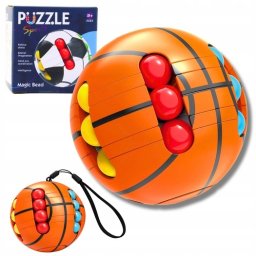 LeanToys Piłka Łamigłówka Zręcznościowa Logiczna Sensoryczna Dla Dzieci Pomarańczowa