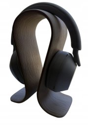 Uchwyt na słuchawki Omega  styl drewna, elegancki stojak na biurko