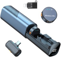 Mikrofony Medialove bezprzewodowe krawatowe S53 + powerbank