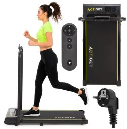 Bieżnia domowa elektryczna do biegania i chodzenia, z pilotem, 110 kg, składana, cicha praca UNIWERSALNY