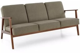 Sofa MILANO 3S oliwkowa/orzech trzyosobowa HALMAR