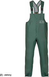 AJ-SPD001 - Spodnie męskie ochronne ogrodniczki PLAVITEX podkład PCV regulacja długości szelekami pas tył gumka tył podwyższony przód chroni brzuch użytkownika zgrzewane obustronnie szwy 48