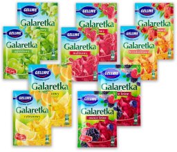 Gellwe Gellwe Galaretka Mix 5 smaków 72g x 10 sztuk