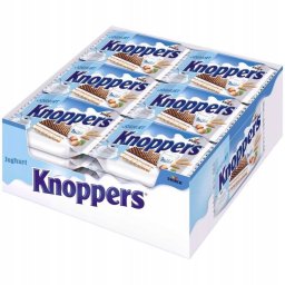 Knoppers Jogurt Wafelek mleczno-jogurtowy 25 g x 24 sztuk