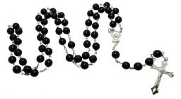 Różaniec szklany czarny
