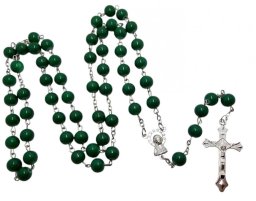 Różaniec szklany zielony