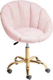 Krzesło obrotowe ANNABELLE Boucle Pastelowy róż