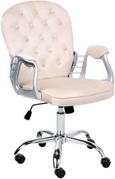 Krzesło biurowe Obrotowy PRINCESS Welur Beżowy
