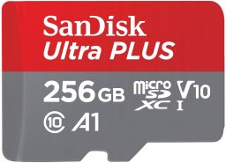 SanDisk microSDXC Ultra PLUS 256GB (A1/UHS-1/Cl.10/160MB/s) + Adapter