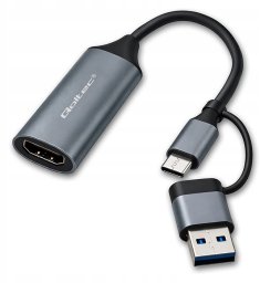 Adapter USB Qoltec USB-C - HDMI Szary (53789)