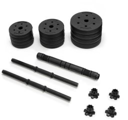 Hantle do ćwiczeń regulowane 20 kg zestaw obciążeń gryf do treningu siłowego UNIWERSALNY