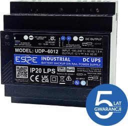 eSPe Zasilacz impulsowy buforowy na szynę DIN 12 V 60 W 5 A (UDP-6012)