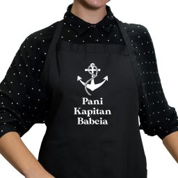 Koszulkowy Pani Kapitan Babcia - fartuch z nadrukiem