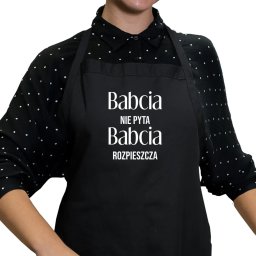 Koszulkowy Babcia nie pyta, babcia rozpieszcza - fartuch z nadrukiem
