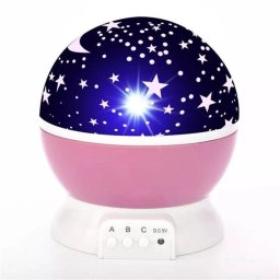 E-LIGHT L1 2in1 Obrotowy projektor gwiazd nieba i lampka nocna ar 4x AAA / USB vadu Różowy