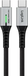 Kabel USB LogiLink USB-C - USB-C 2 m Czarno-srebrny (CU0444)