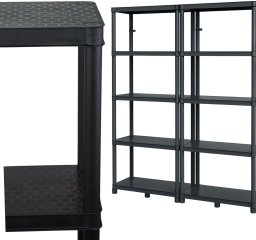 Regał magazynowy podwójny 5 półkowy 1725x1480mm do sklepu. magazynu