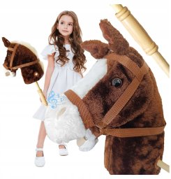 Hobby Horse miękka głowa konia koń na kiju rży 93 cm dźwięki galopu plusz
