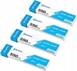 BetaFPV BT2.0 550mAh 4-pack | Zestaw baterii do dronów 1S | 3.8V, 550mAh