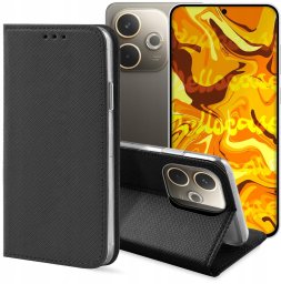 Etui z Klapką Do Oppo A5 Pro 5G (Czarne, Zamykane, Magnetyczne, Kabura)