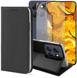 Hello Case Etui z Klapką Do Motorola Moto G86 Power (Czarne, Zamykane, Kabura) Szkło