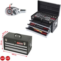 KS Tools 1/4 +1/2 CHROMEplus Universal Tool Set 99 pcs