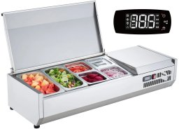 Stacja chłodnicza do przypraw 140W, 6 pojemników, stal nierdzewna