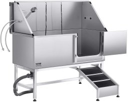 Wanna groomerska dla psa stalowa z prysznicem i rampą do kąpieli zwierząt