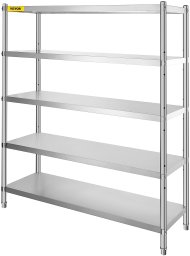 Półka magazynowa 5-poziomowa stal nierdzewna regulowana wytrzymała garaż