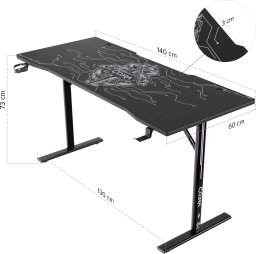 Biurkogamingowe Cobra X-Mate CRF140BK + mata, 140 cm