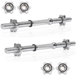 Gryf krótki 48 cm do hantli z zaciskami zestaw 2 szt. gwintowane 28 mm stal chromowana UNIWERSALNY