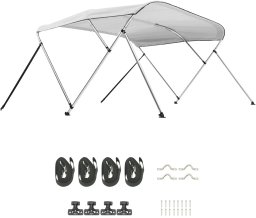 Daszek bimini do łodzi 3 pałąki 600D wodoodporny aluminiowy osłona słońca